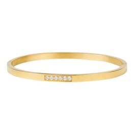 Bangle Emily plat met steentjes goud - Kalli