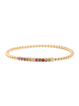Armband bangle gekleurde steentjes goud - Rose&amp;Camellia