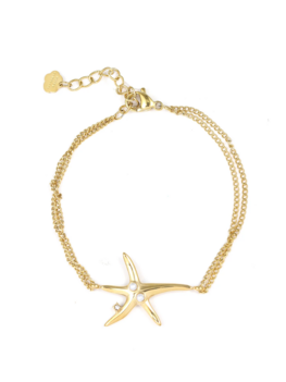 Armband dubbel zeester goud - Rose&amp;Camellia