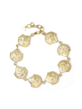 Armband schelpen met diamantjes goud - Rose&amp;Camellia