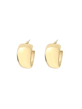 Oorbellen hoops breed goud - Rose&amp;Camellia