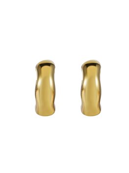 Oorbellen hoops wavy goud - Rose&amp;Camellia