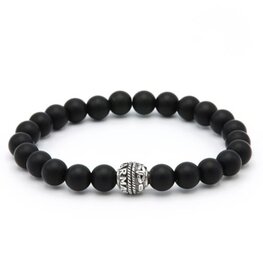Armband black is black Silver bead 8MM - Karma Him