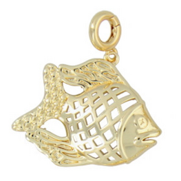Bedel clip sierlijke grote vis 8268-2 goud - Fushi