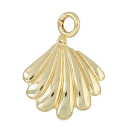 Bedel clip grote gestreepte schelp 8268-3 goud - Fushi