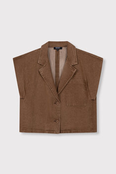 Gilet denim Marlie bruin - RefinedDepartment