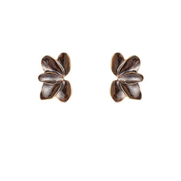 Oorbellen E65099-2 half bloemetje bruin goud - Day&amp;Eve
