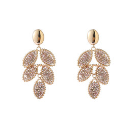 Oorbellen E65066-2 blaadje kraaltjes champagne goud - Day&amp;Eve