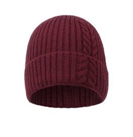 Gebreide muts bordeaux rood