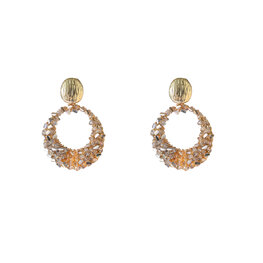 Oorbellen E65079-4 rond kraaltjes goud - Day&amp;Eve