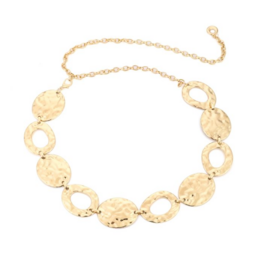 Riem / chain belt rondjes goud