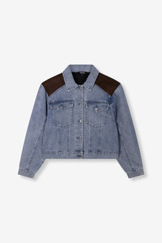 Denim jasje LEXI met suede details - Refined Department