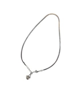 Ketting N2224-1 flatt snake with heart zilver - Day&amp;Eve