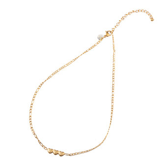 Ketting N3207-2 3 small hearts goud - Day&amp;Eve 