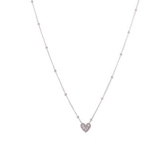 Ketting N3242-1 sparkly heart silk zilver - Day&amp;Eve 