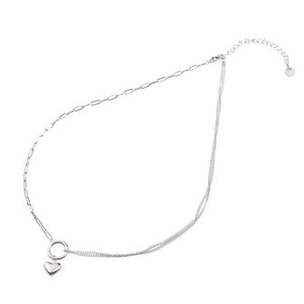 Ketting N3357-1 big big heart zilver - Day&amp;Eve