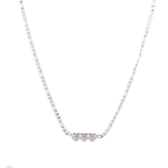 Ketting N3207-1 3 small hearts zilver - Day&amp;Eve