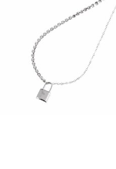 Ketting N1388-1 strass lock zilver - Day&amp;Eve 