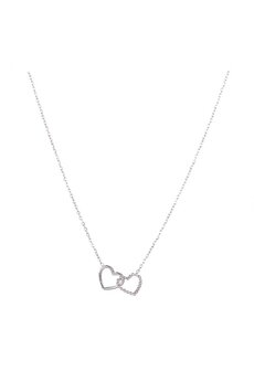 Ketting N3298-1 double heart zilver - Day&amp;Eve