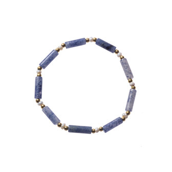 Armband B3256-2 long beads blauw - Day&amp;Eve