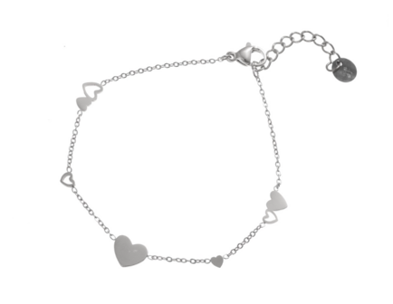 Armband B2227-1 hearts zilver - Day&amp;Eve 