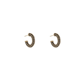 Oorbellen E3917-3 bling ring black goud - Day&amp;Eve