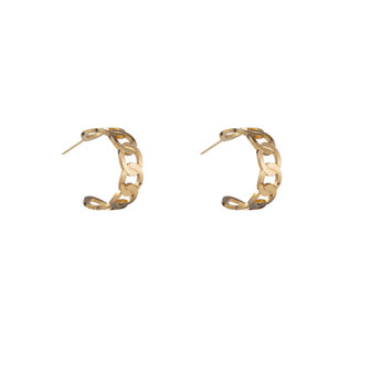Oorbellen E3734-2 flat link creole goud - Day&amp;Eve 