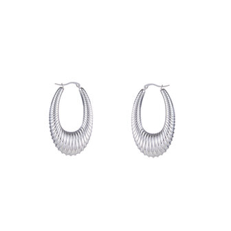 Oorbellen E3742-1 big oval creole zilver - ​​​​​​​Day&amp;Eve 