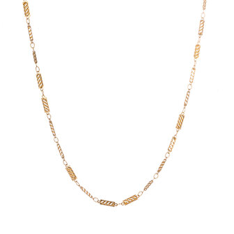 Ketting N3708-2 fishbone pattern necklace  goud - Day&amp;Eve