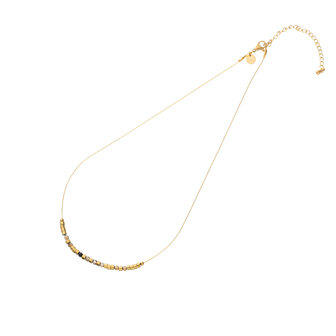 Ketting N3894-1 round stone necklace zwart goud - Day&amp;Eve 