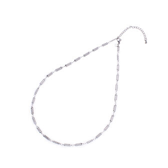 Ketting N3708-1 fishbone pattern necklace  zilver - Day&amp;Eve 