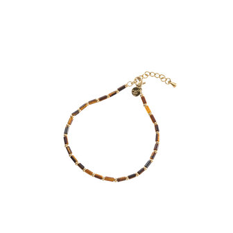 Armband B3869-3 long bead bracelet brown - Day&amp;Eve 