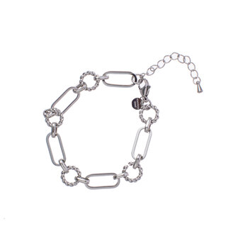 Armband B3704-1 big oval link bracelet zilver - Day&amp;Eve 