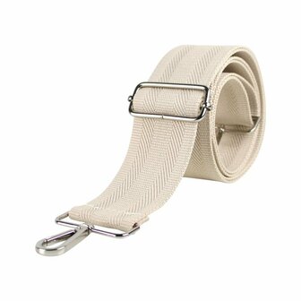 Bagstrap basic beige/zilver - Baggyshop