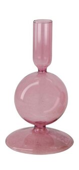 Kandelaar bol glas roze