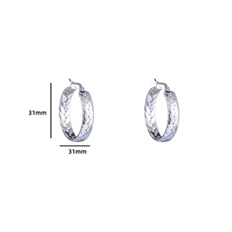 Oorbellen E4321-3-1 braided hoop 30 mm zilver- Day&amp;Eve 