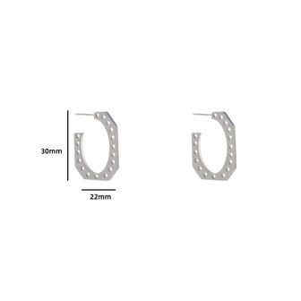 Oorbellen E4296-1 cut out hearts hoop zilver- Day&amp;Eve 