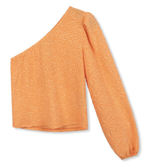 One shoulder top CLEO peach/oranje - Refined Department