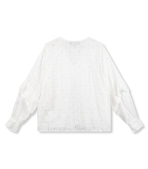Blouse broderie ruffle JONES wit - Refined Department