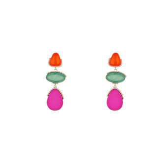 Oorbellen E4530-1 Pop of colour dangle fucsia - Day&amp;Eve