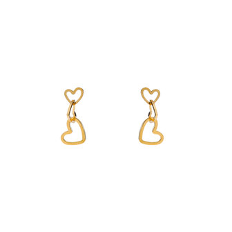 Oorbellen E4865-2 3 hearts earring goud - Day&amp;Eve 