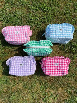 Toilettas ruitjes baby blue - Loffs