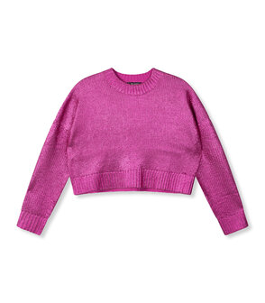 Trui/sweater cropped metallic May fuchsia - Refined Department