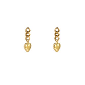 Oorbellen E4396-2 classic chain heart goud- Day&amp;Eve 