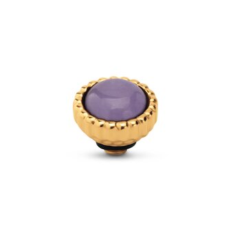 Steentje twisted  Bali Gem Petite Purple Jade 7 mm goud TMD9 - Melano