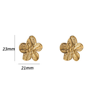 Oorbellen E4962-2  Full Flower stud goud - Day&amp;Eve