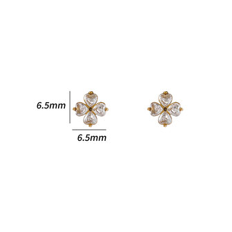 Oorbellen E4962-2  Stone clover stud goud - Day&amp;Eve