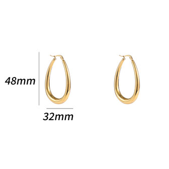 Oorbellen E5390-2 big oval hoop goud - Day&amp;Eve