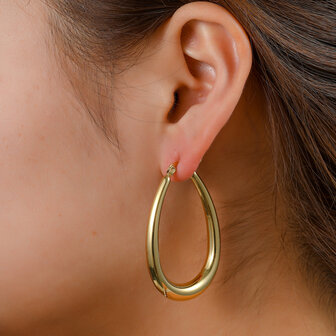 Oorbellen E5390-2 big oval hoop goud - Day&amp;Eve