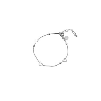 Armband B5349-1 smooth hearts zilver - Day&amp;Eve